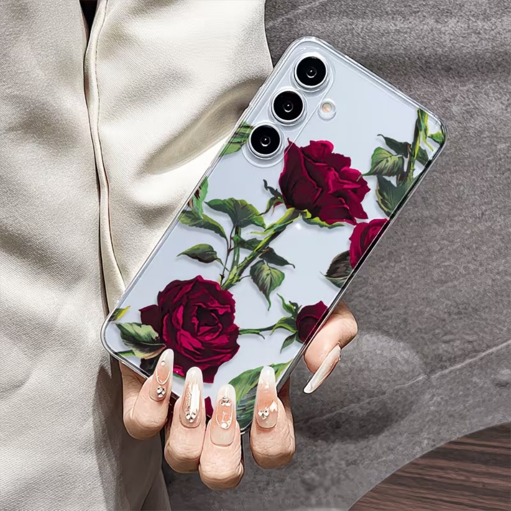 Phone Cases Red - Ästhetische Rote Rosen Blumen Handyhülle für