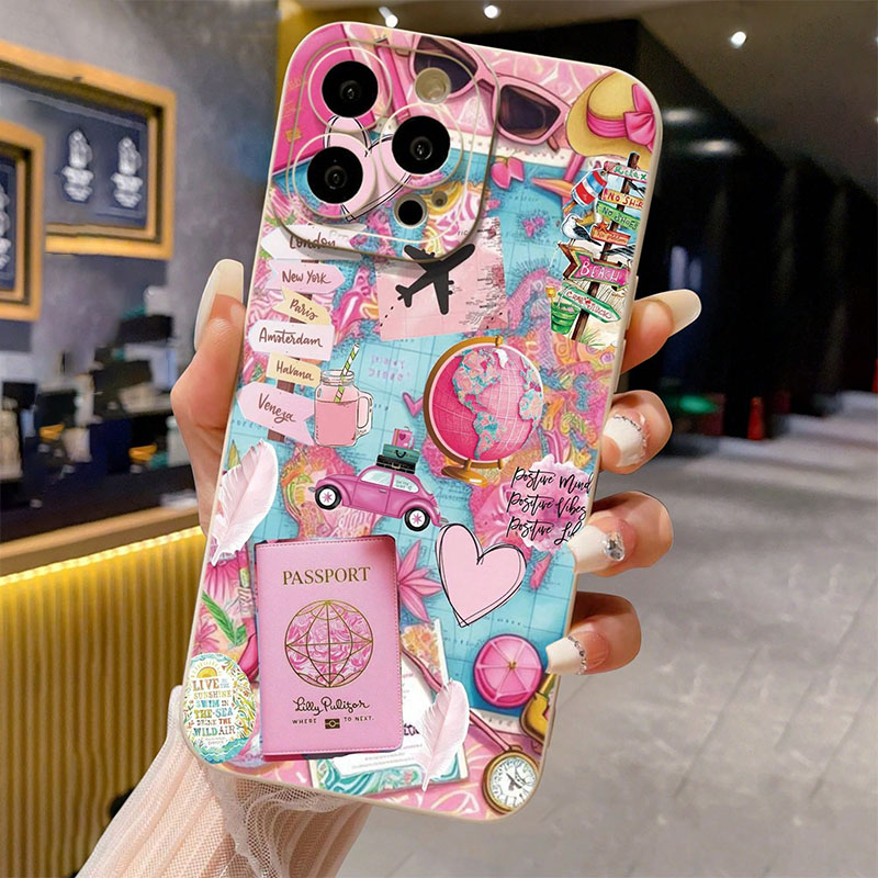 Phone Cases Drop Proof - Reise Flugzeug Gedruckt Matte Anti-Drop Telefon