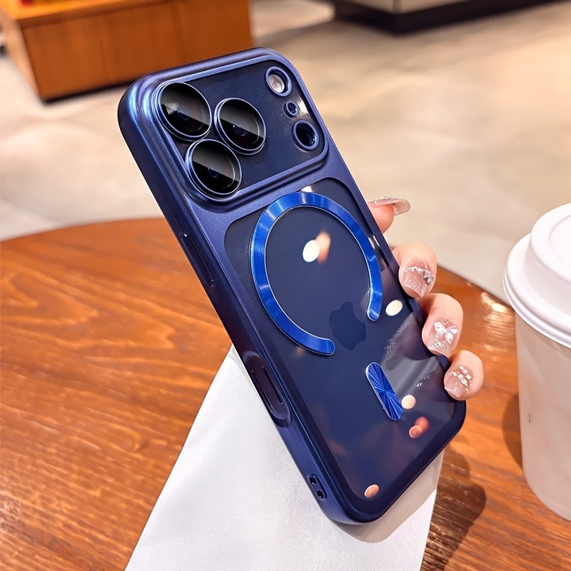 Phone Cases With Camera Cover - Magnetische, transparente Luxus-Handyhülle mit Beschichtung für