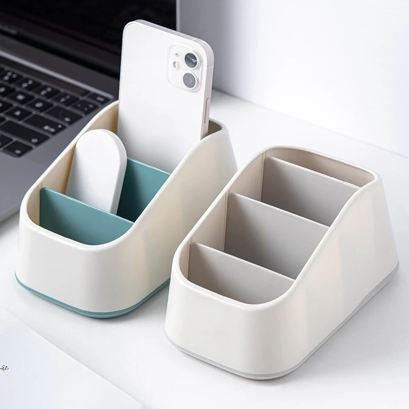 Phone Cases Eco Friendly - Fernbedienungshalter mit 4 Fächern, Desktop-Aufbewahrungsbox, Trapezförmiger