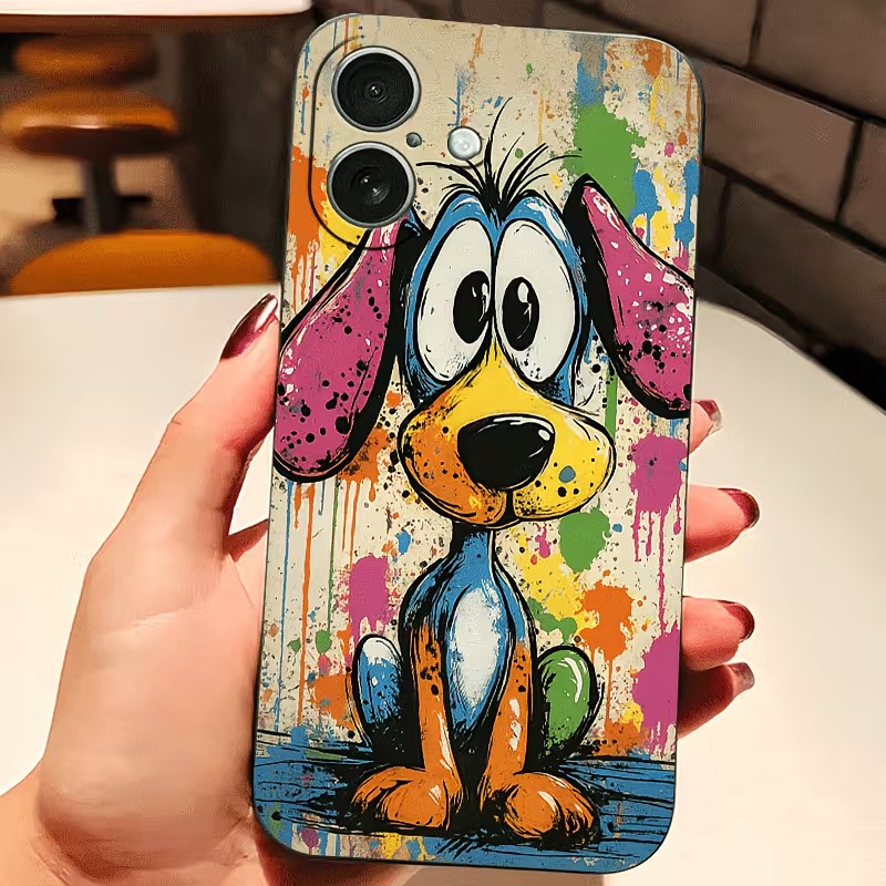 Phone Cases Popular - Graffiti-Farbige Welpen-TPU-Handyhülle für iPhone 17 16