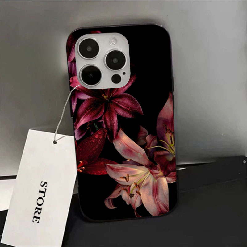 Phone Cases Red - Elegante rote Lilienblüten-Handyhülle für iPhone 16E
