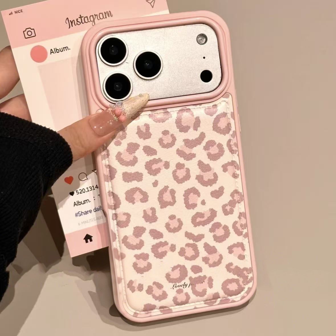 Phone Cases Drop Proof - Einfache Koreanische Rosa Retro Leopardenmuster Handyhülle