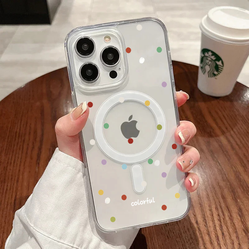 Phone Cases With Magsafe - INS Koreanische Kreative Farbige Welle Punkte