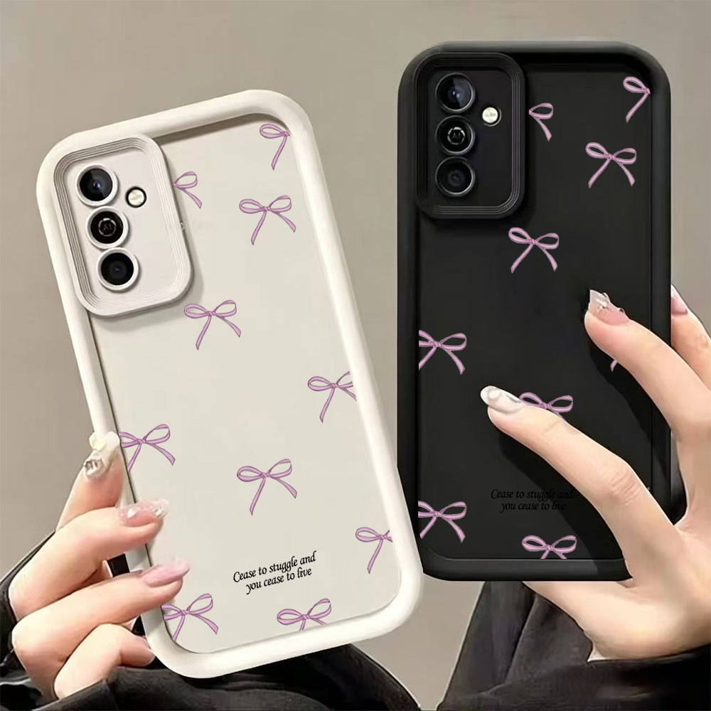 Phone Cases Galaxy S25 - Rosa Schleifenmuster Weiche TPU Handyhülle für