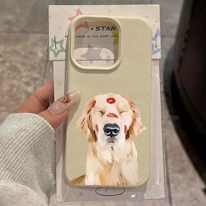 Phone Cases Red - Süße Golden Retriever Red Lip Print