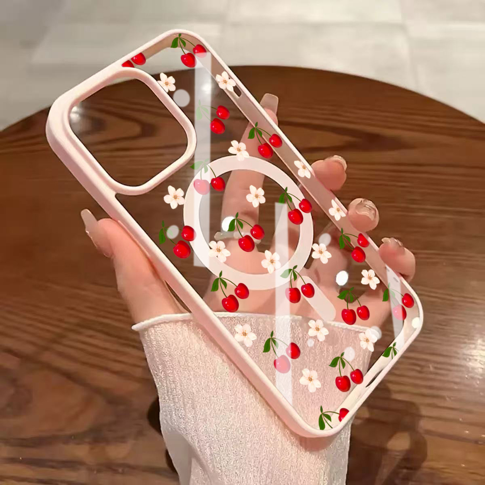 Phone Cases With Magsafe - Süße Kirschfrucht-Klarzhülle für Magsafe iPhone 16