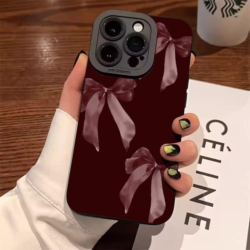 Phone Cases Red - Weinrote Schleife-Muster-weiche Handyhülle für Samsung Galaxy