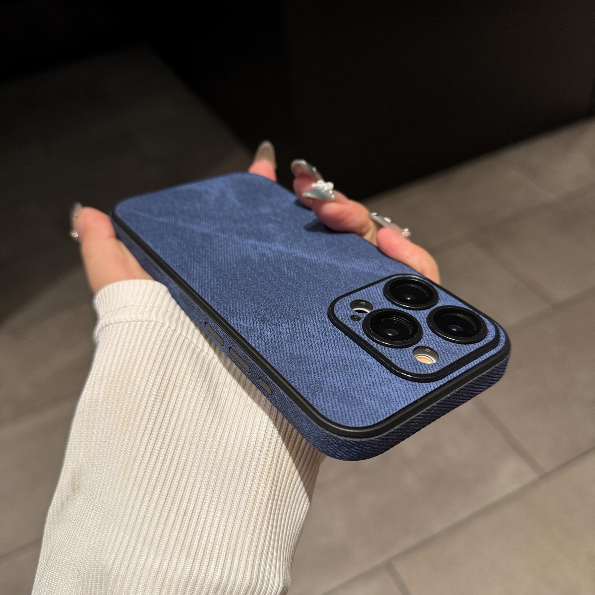 Phone Cases With Camera Cover - Luxuriöse Vintage-Handyhülle aus gewaschenem Cowboy-Stoff, iPhone