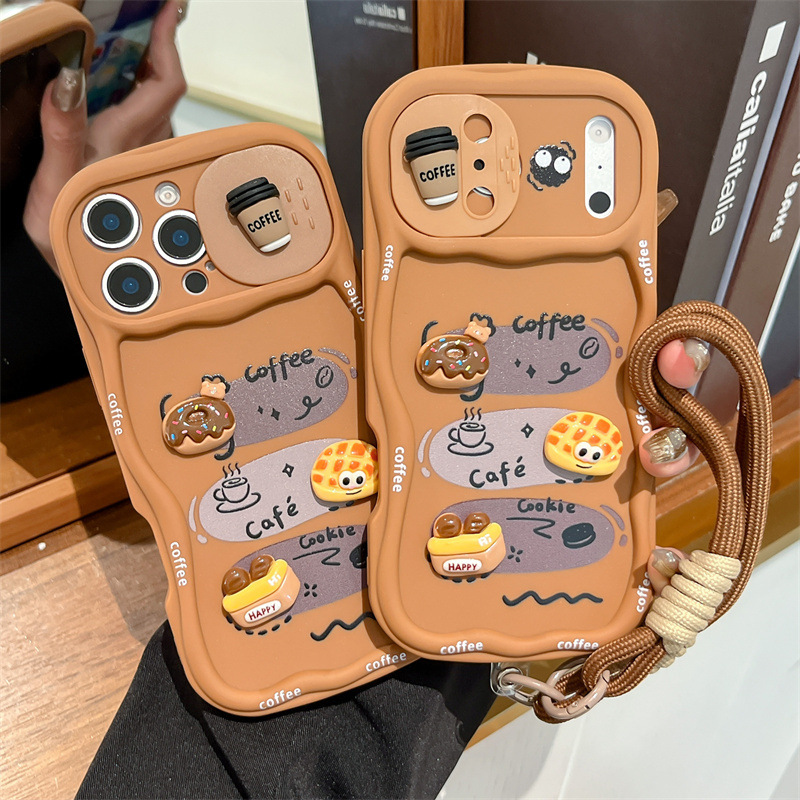 Phone Cases That Cover The Camera - 3D Cartoon Brot Handyhülle mit Handschlaufe