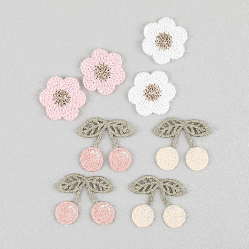 Phone Cases Eco Friendly - 20 Stück rosa-weiße Kirschblüten-Stickapplikationen für Haarspangen,