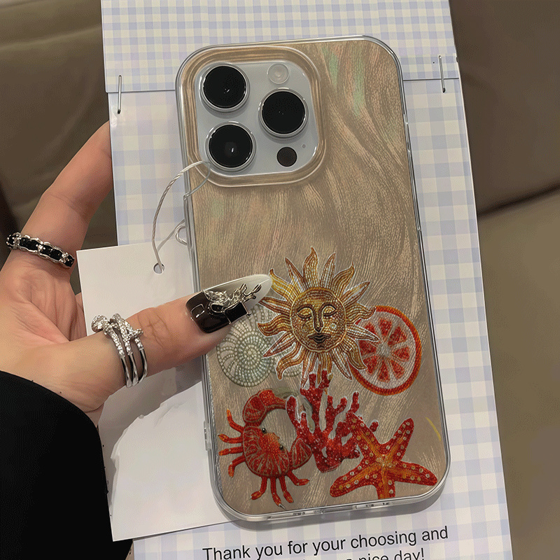 Phone Cases Red - Eisstruktur Ozean Rote Koralle Handyhülle für