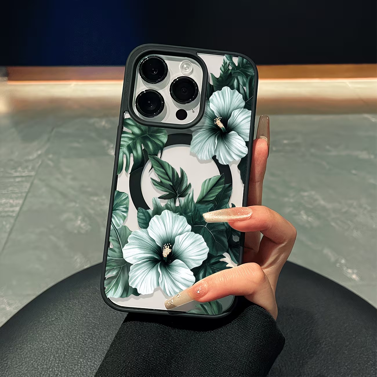 Phone Cases With Magsafe - Grüne Blumenmuster Handyhülle für iPhone 17