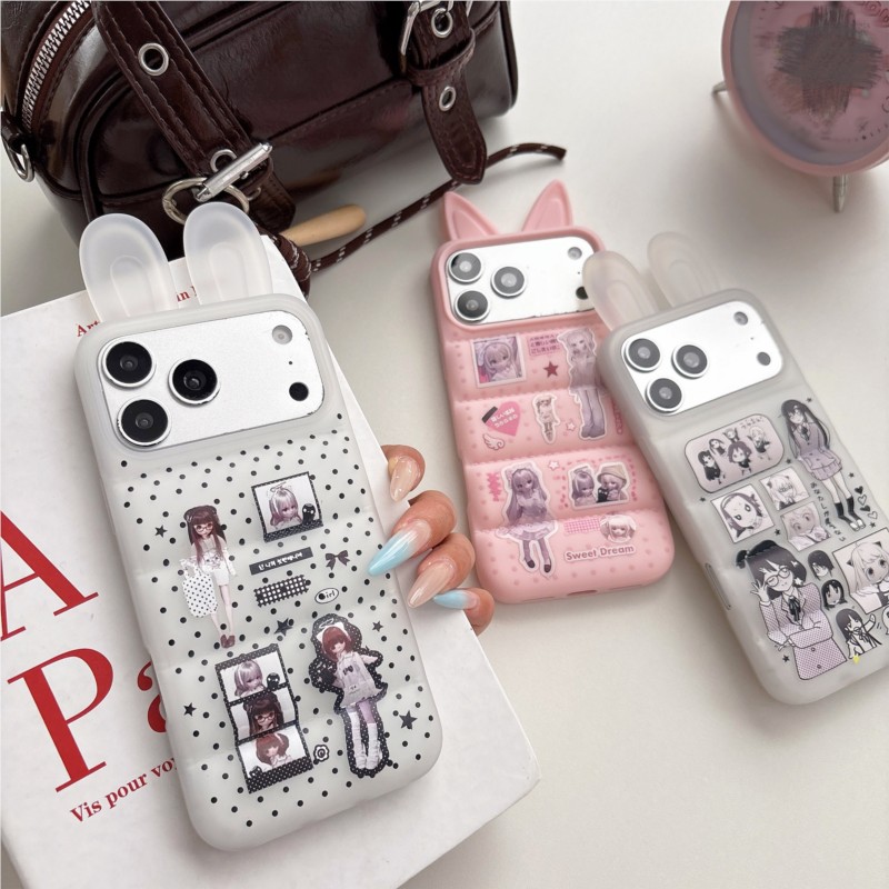 Phone Cases Girly - Japanische Y2K Süße Hasenohren Handyhülle für