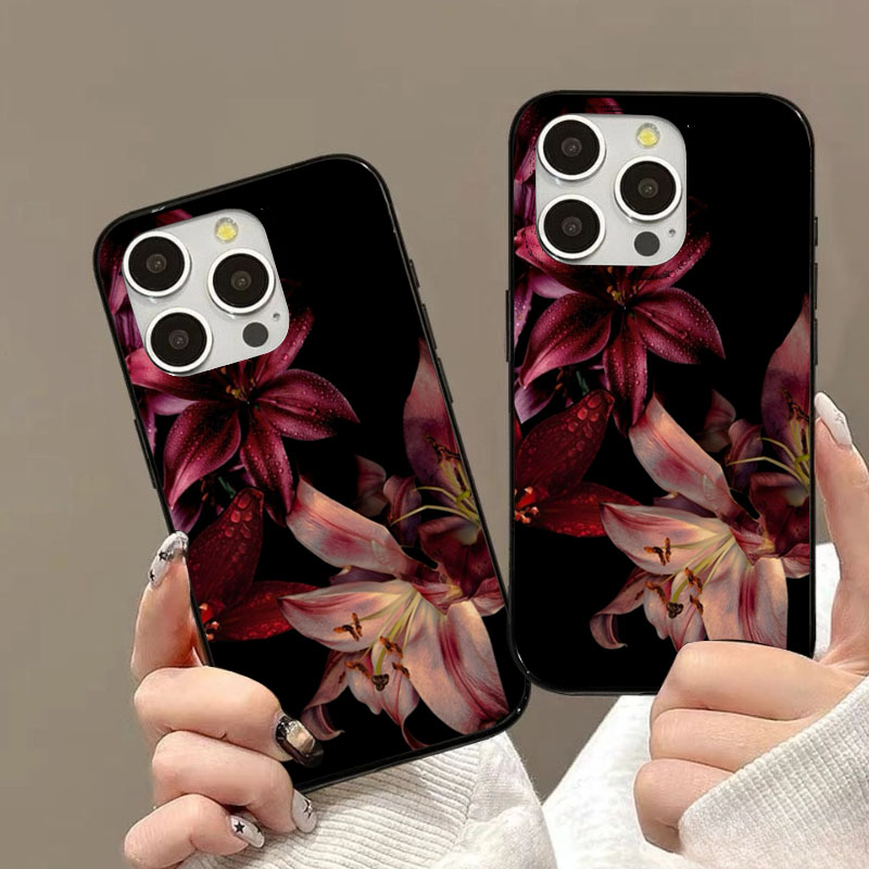Elegante rote Lilienblüten-Han – Phone Cases Red Bewertung und Preis