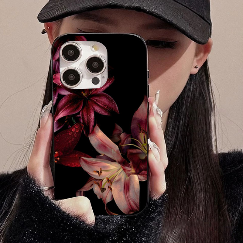 Elegante rote Lilienblüten-Han – Phone Cases Red Bewertung und Preis