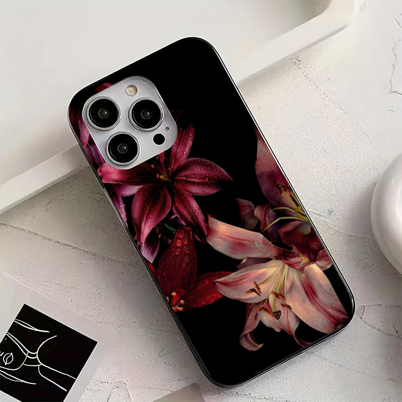 Elegante rote Lilienblüten-Han – Phone Cases Red Bewertung und Preis