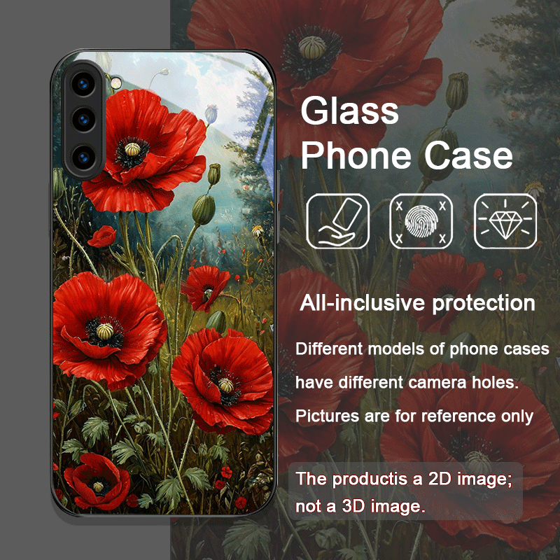 Retro Mohnblumen-Blütenmuster  – Phone Cases Red Bewertung und Preis