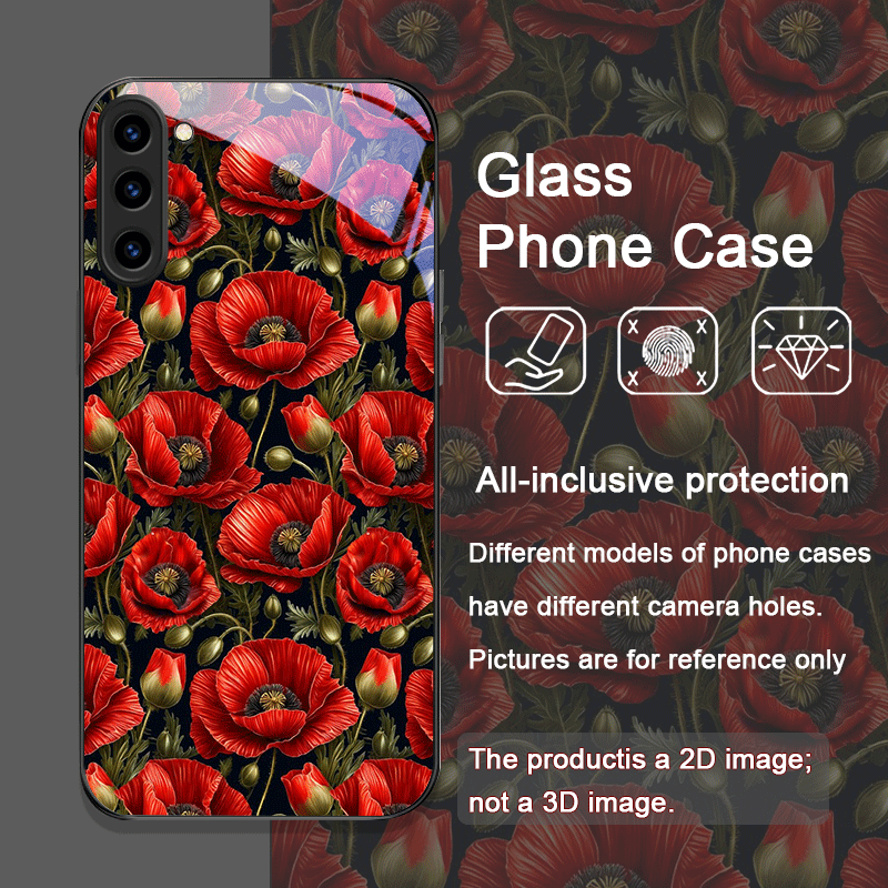 Retro Mohnblumen-Blütenmuster  – Phone Cases Red Bewertung und Preis