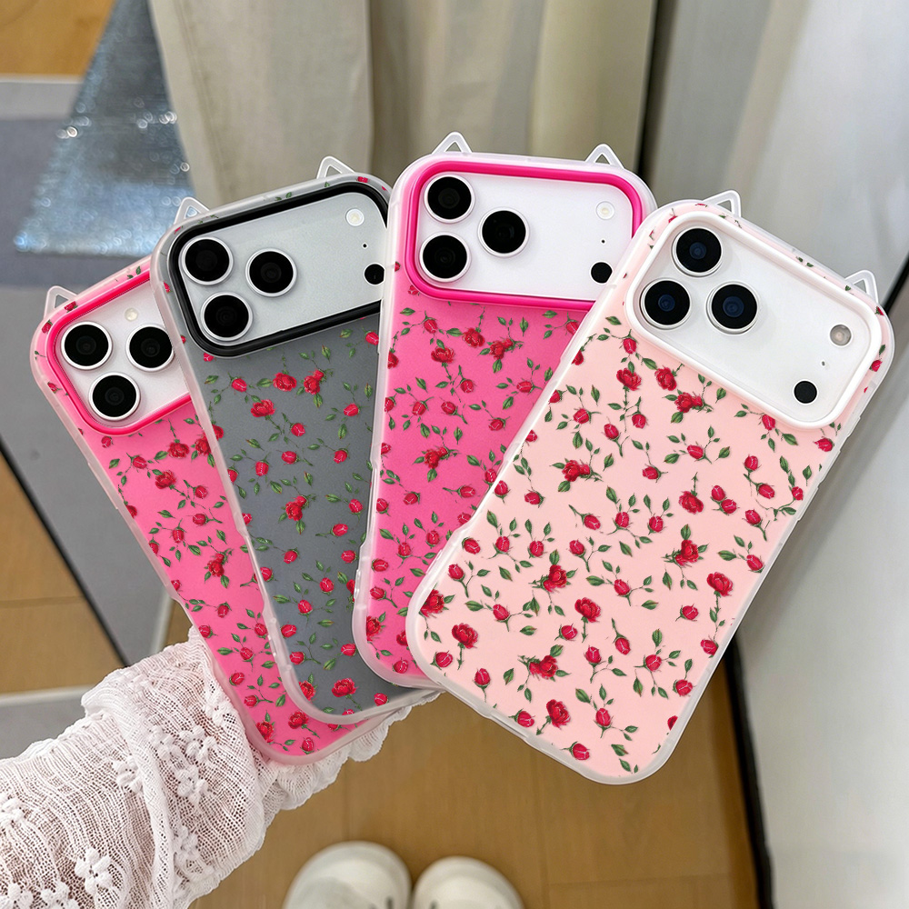 Rote Rosenblüten-Katzenohr-Han – Phone Cases Red Bewertung und Preis