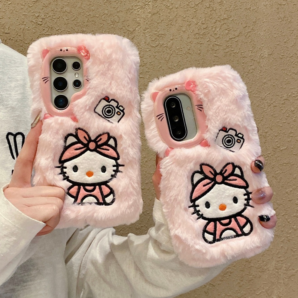Süße 3D-Kamera-Plüsch-KT-Telef – Phone Cases That Cover The Camera Bewertung und Preis