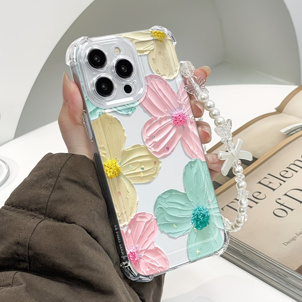 Bunte Blumen Transparente TPU  – Phone Cases Drop Proof Bewertung und Preis