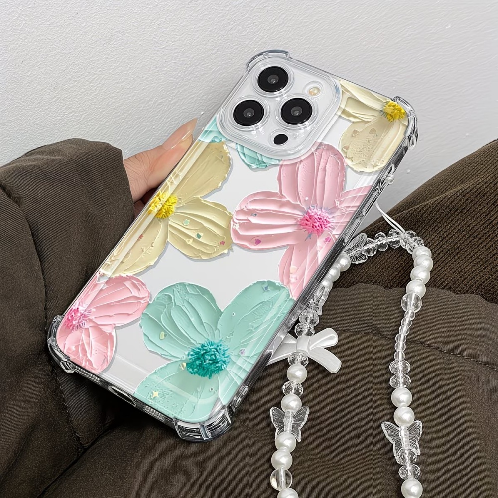 Bunte Blumen Transparente TPU  – Phone Cases Drop Proof Bewertung und Preis
