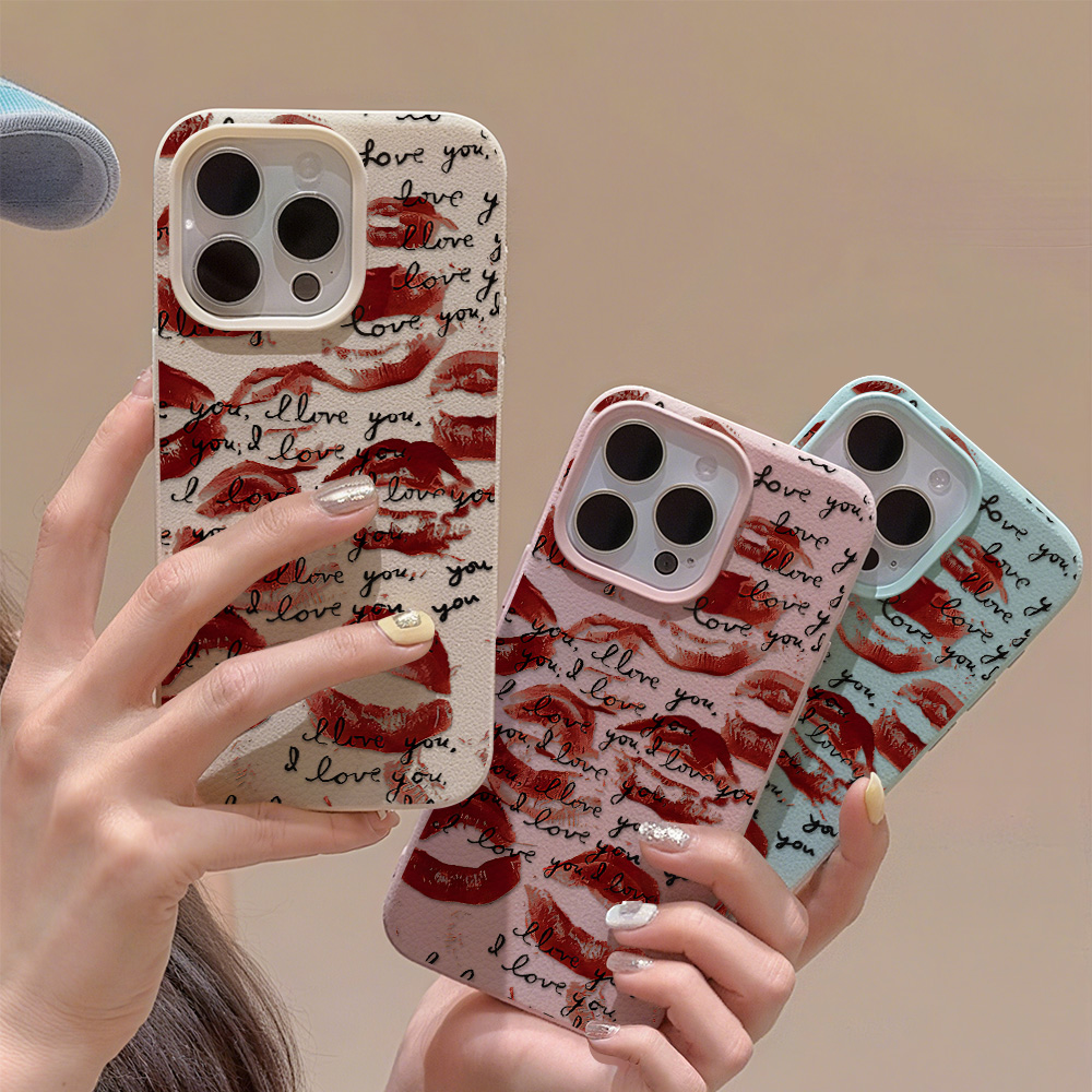 Helle rote Lippen Leder Handyh – Phone Cases Red Bewertung und Preis